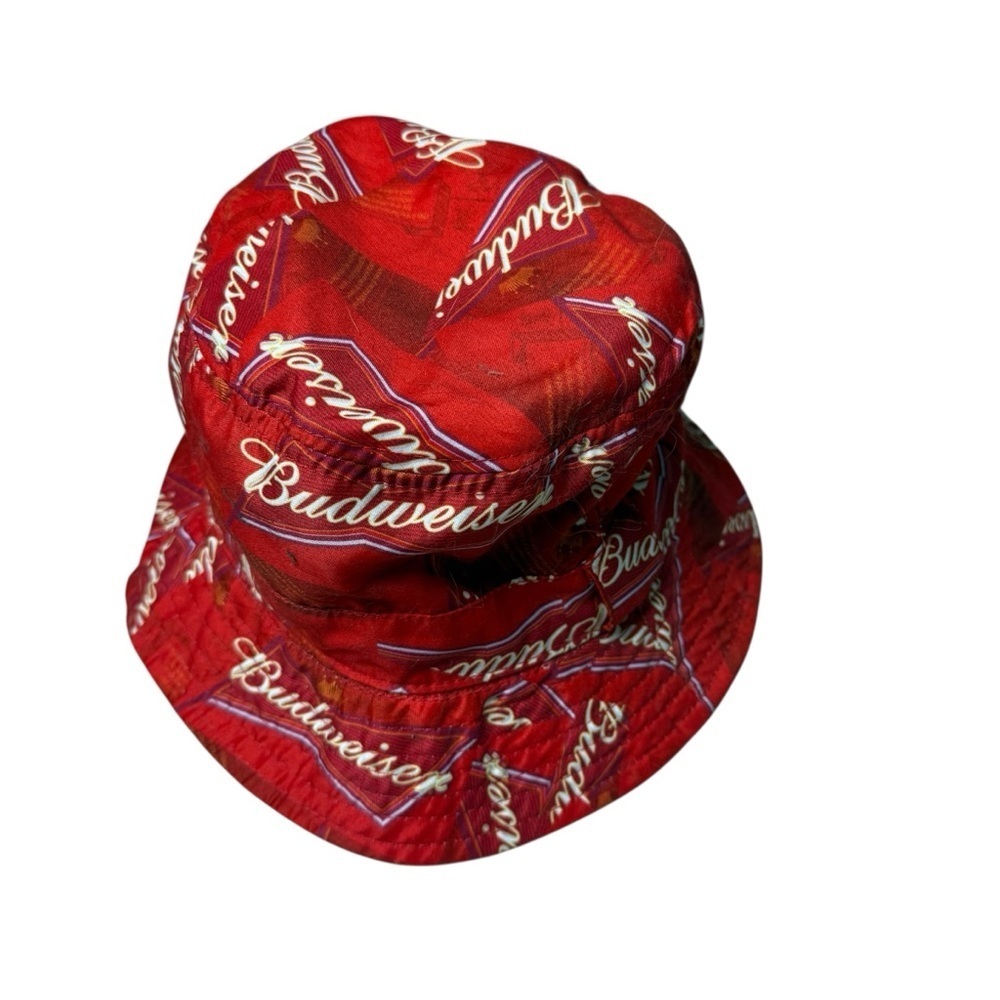 Vintage Budweiser Bucket Hat reversible all over print crusher beer hat
